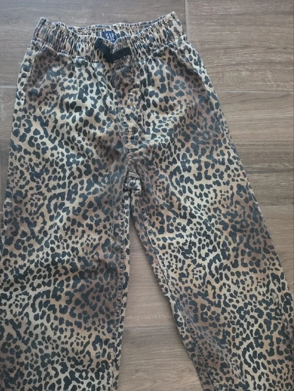 GAP Leopard Print Wide Leg Jeans - Brown and Black